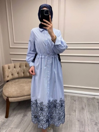 Exquise E26Y06218077 Mavi Wilhelmina Elbise