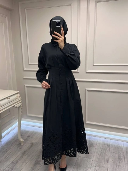 Exquise E26Y06218333 Siyah Faun Elbise