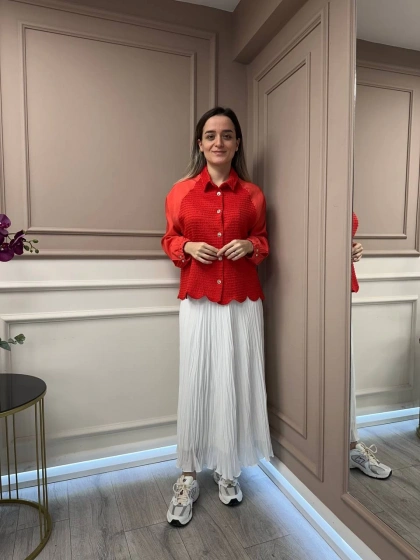 Ghisa 25YGSCKT3036 Kırmızı Mini Ceket