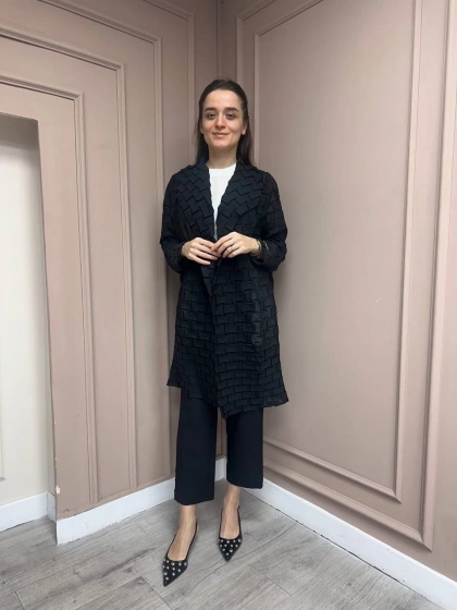 Ghisa 25YGSCKT3105 Siyah Transparan Ceket