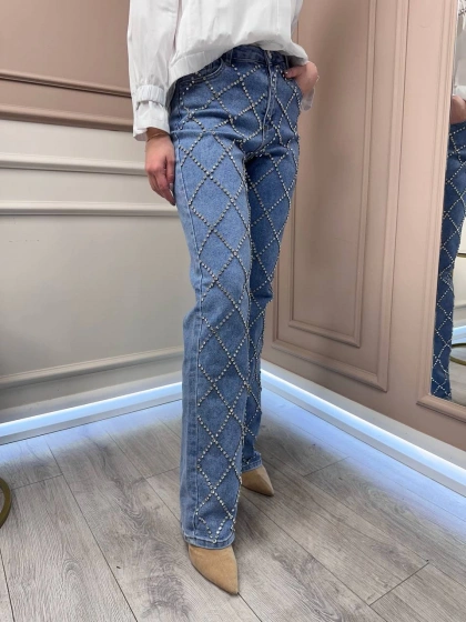 Ghisa 25YGSPNT8700 Mavi Taşlı Pantolon