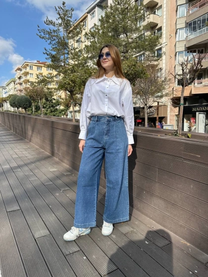 Ghisa 25YGSPNT8702 Mavi Taşlı Pantolon