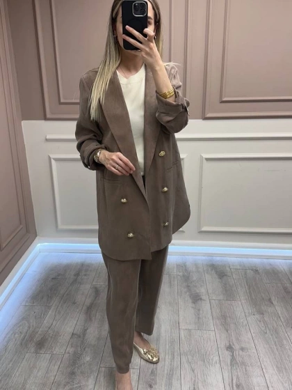 Ghisa 25YGSTKM3047 Açık Kahve İpek İkili Takım