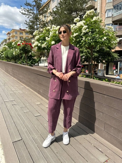 Ghisa 25YGSTKM3047 Mürdüm İpek İkili Takım