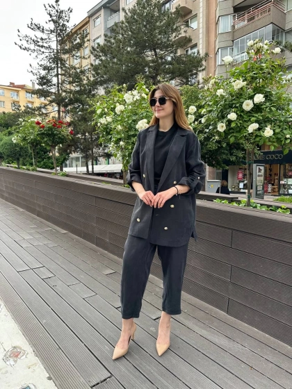 Ghisa 25YGSTKM3047 Siyah İpek İkili Takım