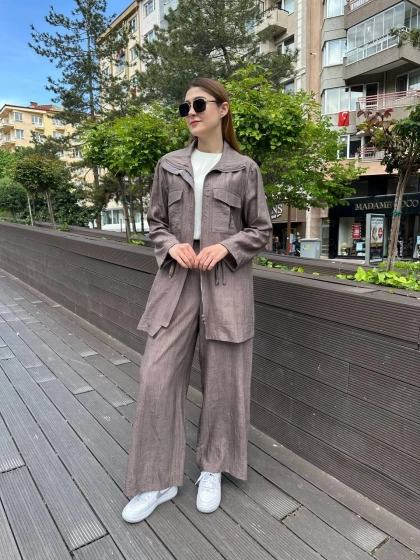 Ghisa 25YGSTKM3936 Kahve Beli Bağlamalı İkili Takım