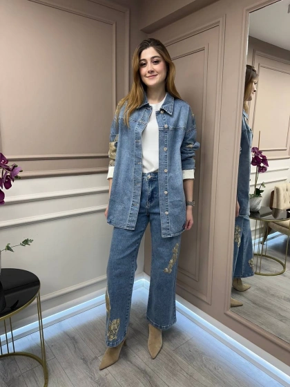 Ghisa 25YGSTKM3951 Mavi Kot İkili Takım