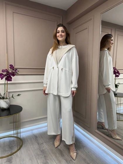 Ghisa 25YGSTKM4789 Ekru İkili Takım