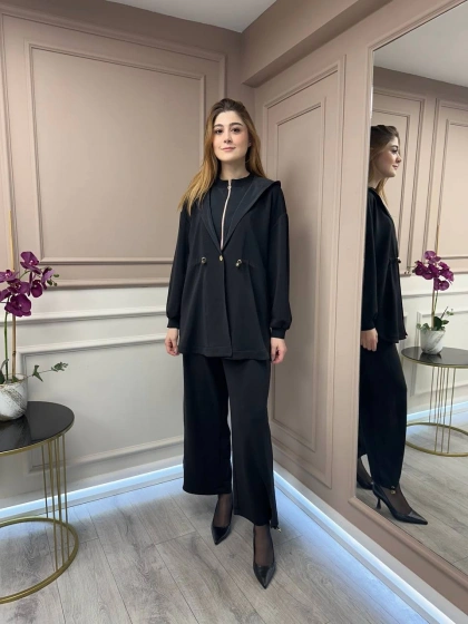Ghisa 25YGSTKM4789 Siyah İkili Takım