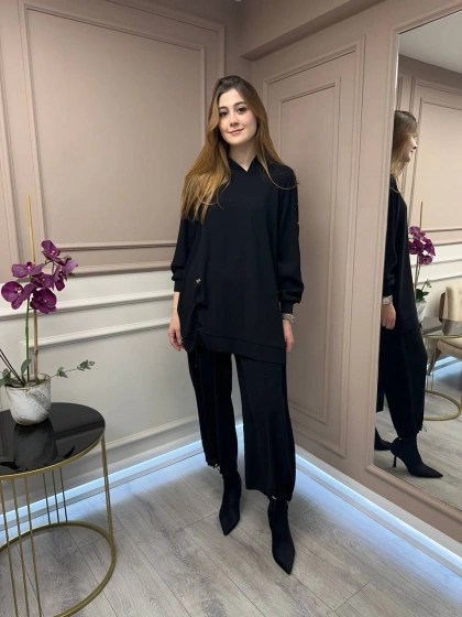 Ghisa 25YGSTKM4852 Siyah İkili Takım