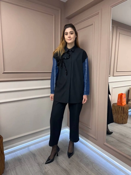 Ghisa 25YGSTKM4943 Siyah İkili Takım