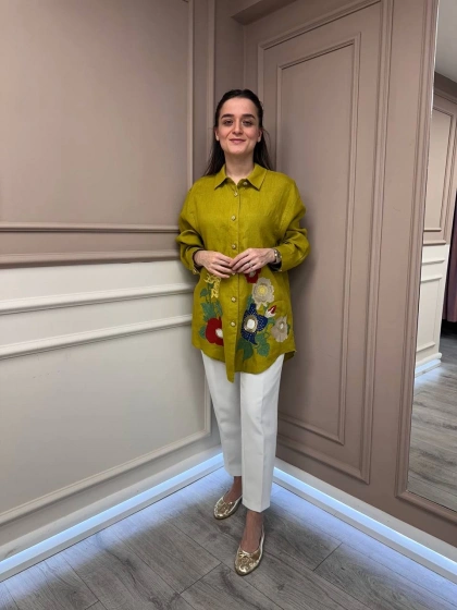 Ghisa 25YGSTNK4036 Hardal Nakış Detaylı Tunik