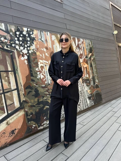 Ghisa 25YGSTNK4871 Siyah Çizgili Tunik