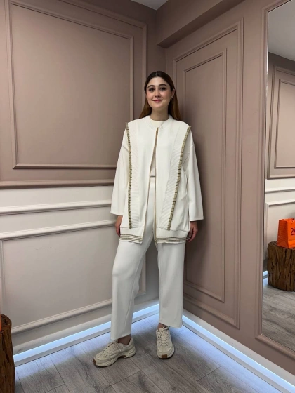 Ghisa 25YGTKM4810 Ekru İkili Takım