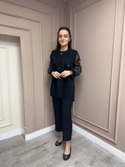 Ghisa 25YÖRCKT3137 Kahve Arkası Leopar Desenli Ceket