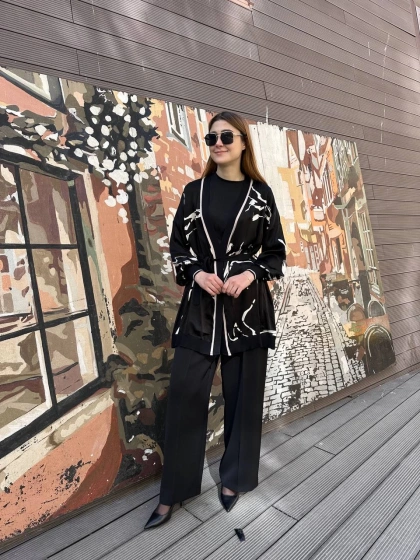 Ghisa 25YÖRHRK3163 Siyah Hırka