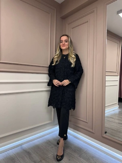 Ghisa 26KGSCKT2683 Siyah Tül Ceket