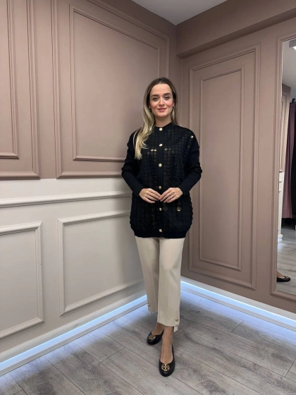 Ghisa 26KGSCKT3027 Siyah Triko Ceket