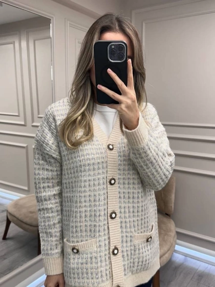 Ghisa 26KGSHRK3306 Bej Düğmeli Hırka