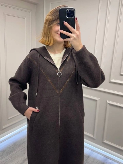 Ghisa 26KGSKBN6549 Kahve Taş Detaylı Angora Kaban