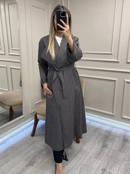 Ghisa 26KGSPRD2684 Gri Kolları Fermuar Detaylı Kap