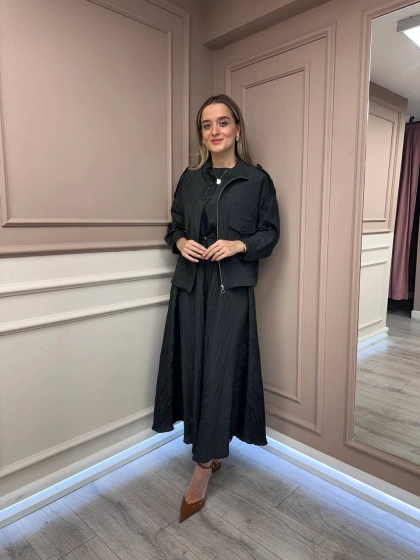 Ghisa 26KGSTKM3196 Siyah Ceketli Elbise Takım