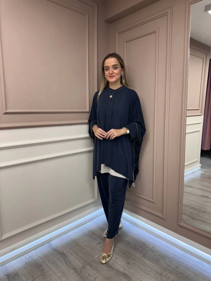 Ghisa 26KGSTKM3210 Lacivert Boncuk Detaylı Takım