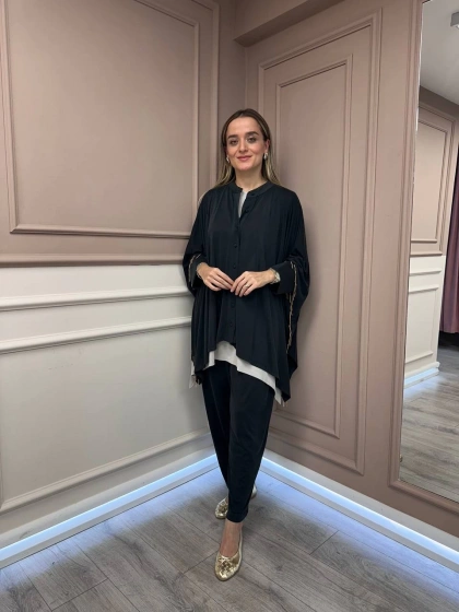 Ghisa 26KGSTKM3210 Siyah Boncuk Detaylı Takım