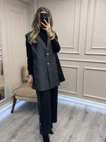 Ghisa 26KGSTKM3298 Siyah Yelekli Takım