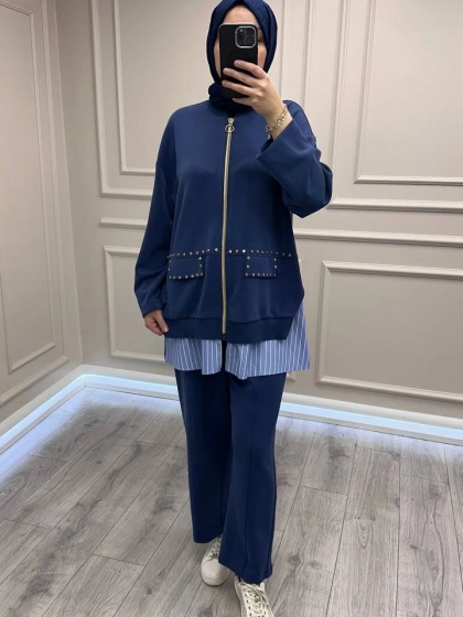 Ghisa 26KGSTKM4066 Sax Gömlek Detaylı Takım