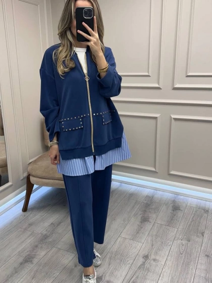 Ghisa 26KGSTKM4066 Sax Gömlek Detaylı Takım