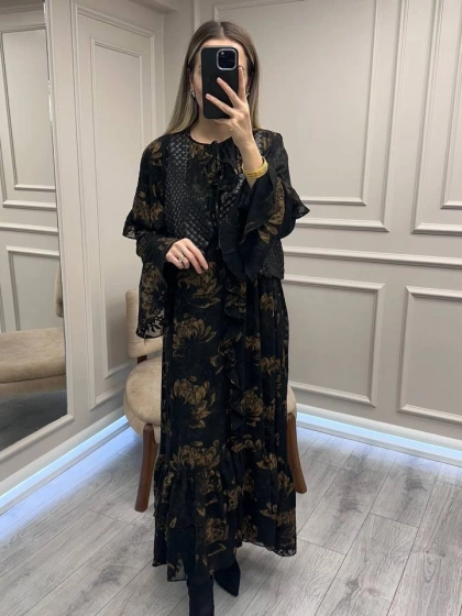 Ghisa 26KGSTKM4124 Gold Yelekli Elbise