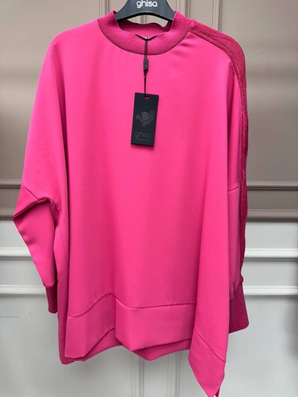 Ghisa 26KGSTNK4831 Fuşya Kol Kısmı Detaylı Tunik