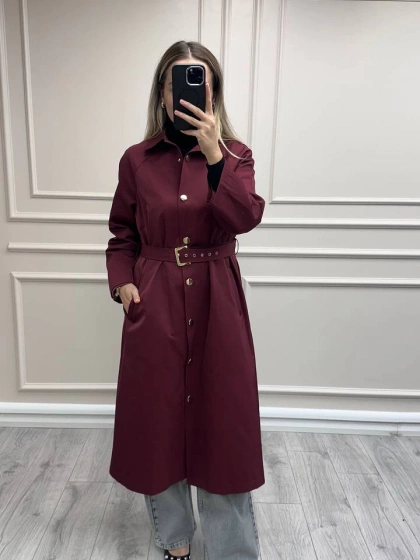Ghisa 26KGSTRN2687 Bordo Kemerli Trençkot