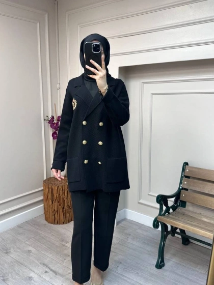 Ghisa 26KOBCKT3359 Siyah Logo Detaylı Ceket