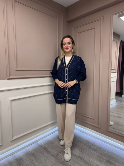 Ghisa 26KOBHRK3166 Lacivert Triko Hırka