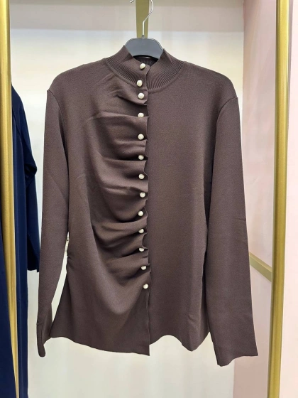 Ghisa 26KOBHRK3294 Kahve Düğme Detaylı Hırka