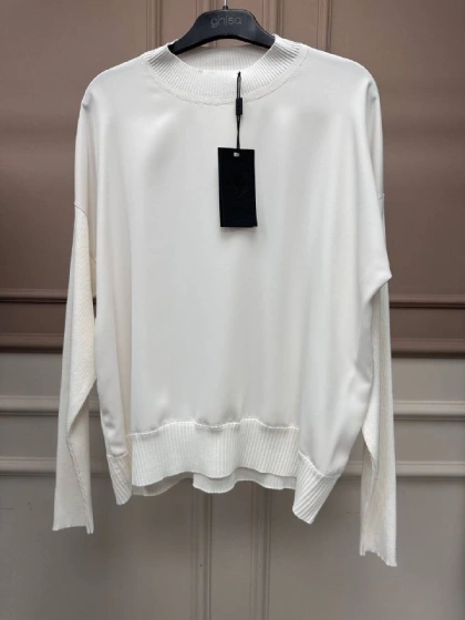 Ghisa 26KÖRBLZ4907 Ekru Önü Şifon Kumaş Detaylı Bluz