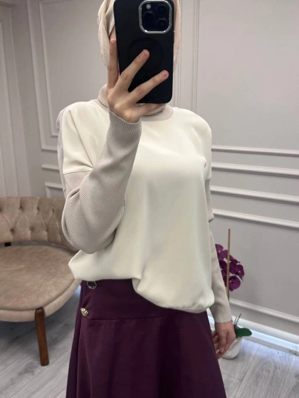 Ghisa 26KÖRBLZ4907 Taş Önü Şifon Kumaş Detaylı Bluz