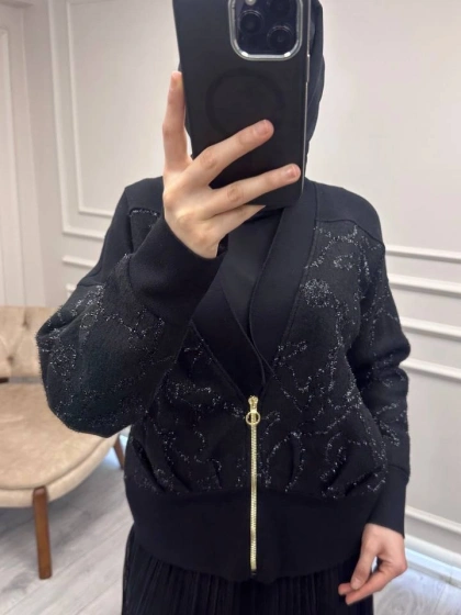 Ghisa 26KÖRHRK3353 Siyah Simli Hırka