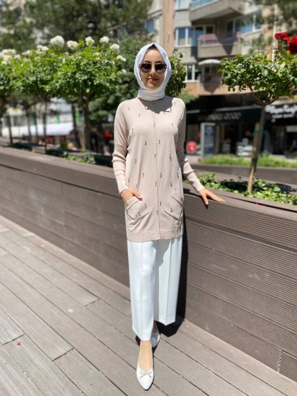 Ghisa 4YOBTNK4227 Taş Damla Taş Detaylı Tunik