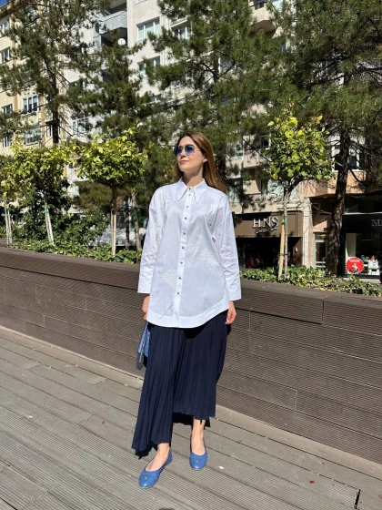 Ghisa 5KGSTNK4673 Beyaz Gömlek Tunik