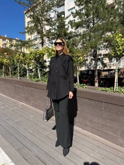 Ghisa 5KGSTNK4673 Siyah Gömlek Tunik