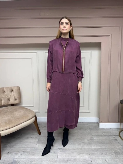 Ghisa 5KGTKM4808 Mürdüm Yelekli Elbise