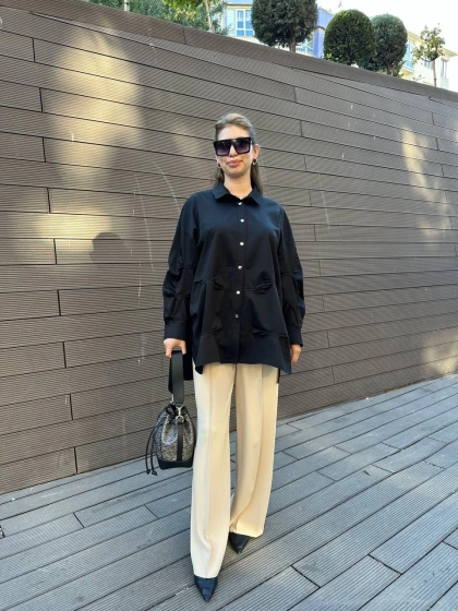 Ghisa 5KGTNK4703 Siyah Gömlek Tunik