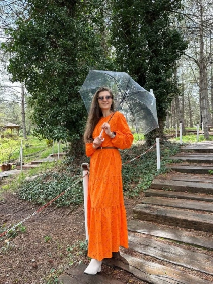 Heddy & Nurcan Çetin 23132 Oranj Elbise