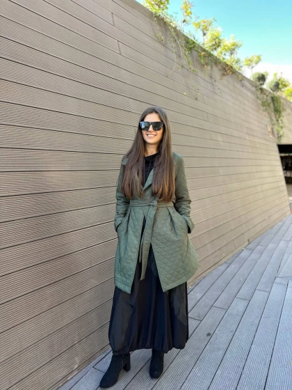 Heddy & Nurcan Çetin 24704 Haki Bağlamalı Kısa Ceket