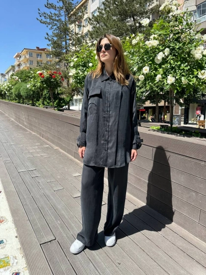 Hilay HLY0125Y101.002 Siyah New Melina Pantolonlu Takım