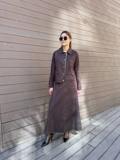 Hilay HLY0125Y101.005 Kahverengi Amara Etekli Takım