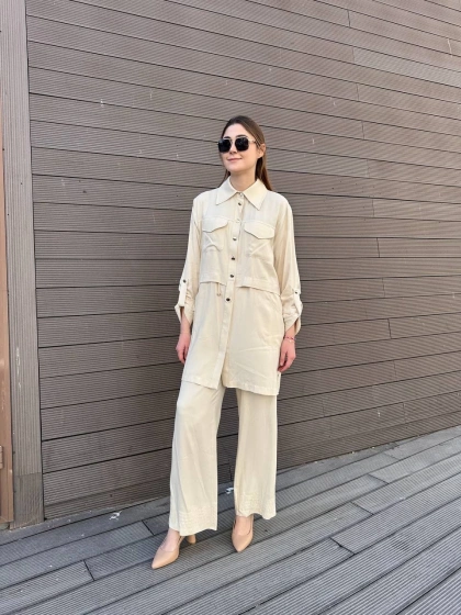 Hilay HLY0125Y101.007 Bej Anita Pantolonlu Takım